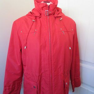 MISTY HARBOR RED RAIN JACKET SIZE 14 LINED (K7)